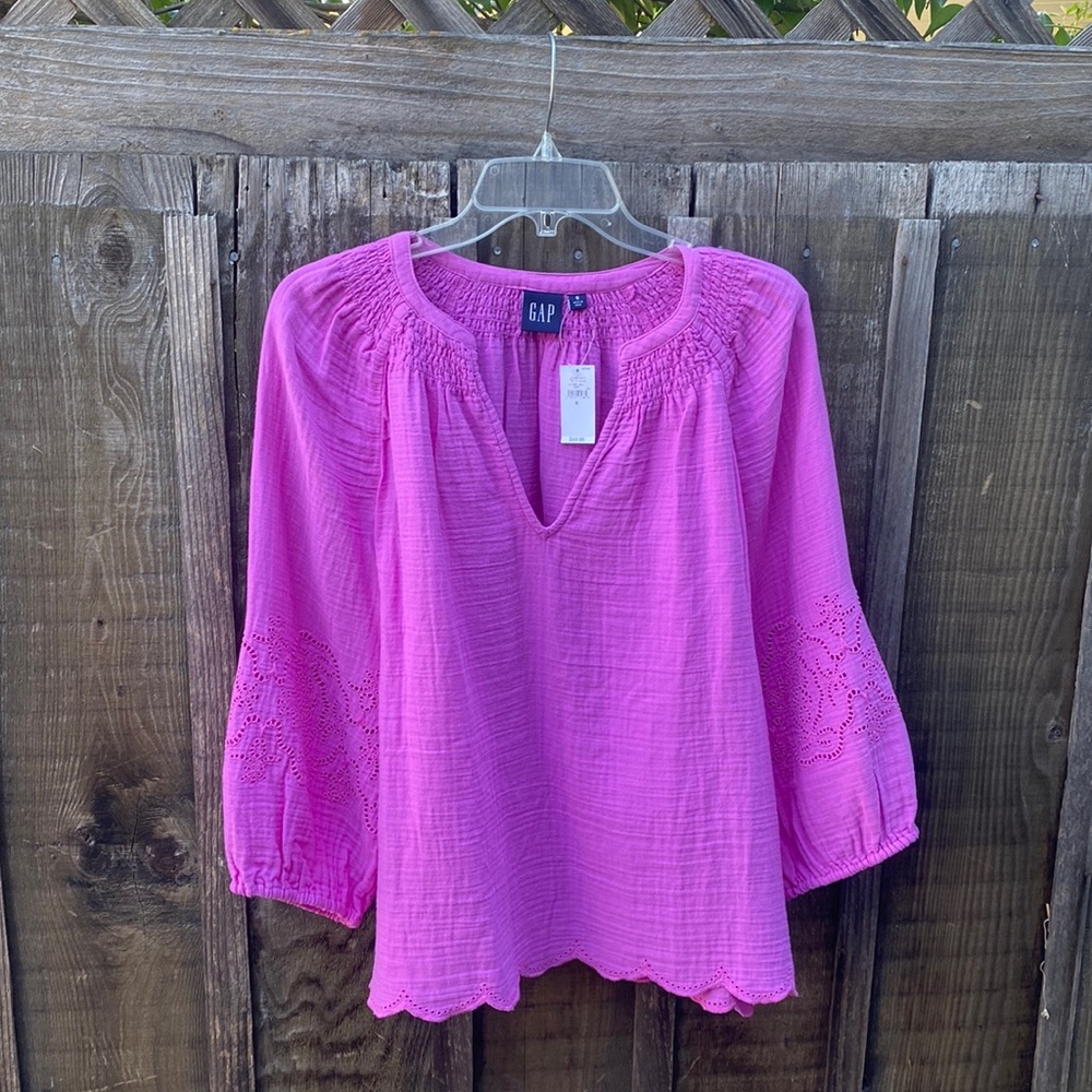 Pink peasant blouse…. Never worn